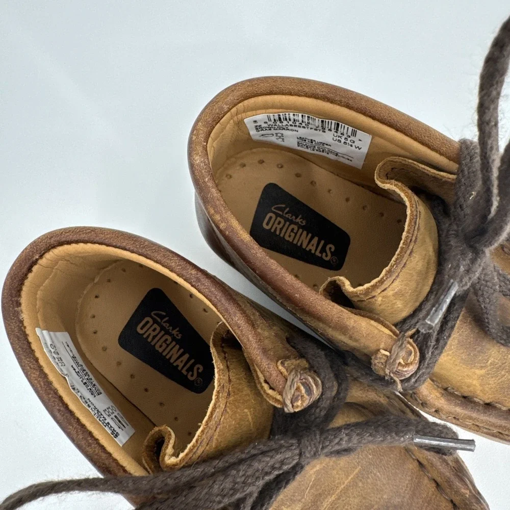 Clarks Originals Wallabee Boot Beeswax‎ Kids Sz 5.5w Brown Leather